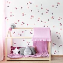 Adesivo Infantil Bolinhas Tons de Roxo e Rosa 108un Adesivo Infantil Bolinhas Tons de Roxo e Rosa 108un