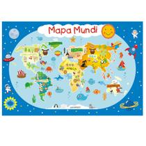 Adesivo Infantil Papel Parede Mapa Mundi Zoo Gigante 6m² M04 - Quartinho Decorado