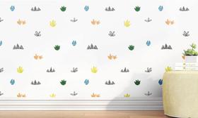 Adesivo Infantil Patinhas de Dinossauro - Decoração Criativa para Quartos