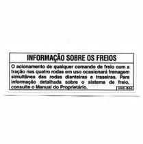 Adesivo Informação De Freio Paralama Quadriciclo Honda FourTrax 420 - (REF: 87543HN5B00)