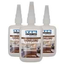 Adesivo Instantâneo Moveleiro Tekbond 100g Madeira 3 Peças Adesivo Instantâneo Moveleiro Tekbond 100g Madeira 3 Peças