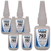 Adesivo Instantâneo Multiuso com Bico Anti Entupimento 20g 793 Kit com 5 Unidades TEKBOND Adesivo Instantâneo Multiuso com Bico Anti Entupimento 20g 793 Kit com 5 Unidades TEKBOND