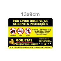 ADESIVO INSTRUÇÕES GORJETAS UBER 99 SEM RESINA (13X9 cm)