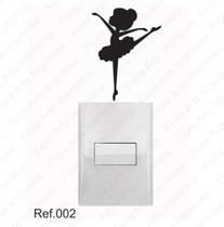 Adesivo Interruptor / Tomada Bailarina dançando com 03 unidades - Fiore Arte Impressa