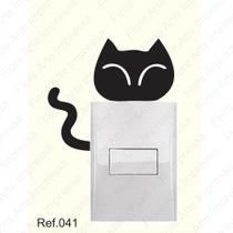 Adesivo Interruptor / Tomada gatinho Sorrindo 03 unidades - Fiore Arte Impressa