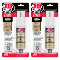 Adesivo J-B Weld Plastic Bonder Tan 25 ml de alta resistência, pacote com 2 Adesivo J-B Weld Plastic Bonder Tan 25 ml de alta resistência, pacote com 2