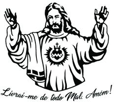 Adesivo Jesus Livraime De Todo Mal Amém Carro Moto Etc. 20cm por 19 cm