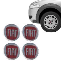 Adesivo Jogo Emblema Fiat Vermelho Roda Calota Centro