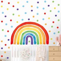 Adesivo Kasubeso Large Rainbow Polka Dots Wall Decor