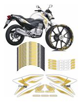 Adesivo Kit Carenagem Honda Cb 300r Branco E Dourado Wb361