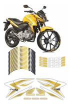 Adesivo Kit Carenagem Honda Cb 300r Branco E Dourado Wb362