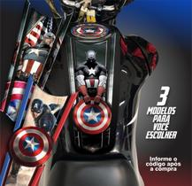 Adesivo Kit Cg160 Titan Fan Start Capitao America + Bocal Adesivo Kit Cg160 Titan Fan Start Capitao America + Bocal