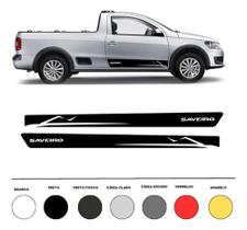Adesivo Kit Com 2 Faixas Lateral Compatível Com O Saveiro