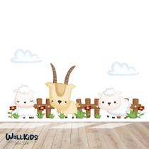 Adesivo kit infantil animais fazenda bode e ovelhas