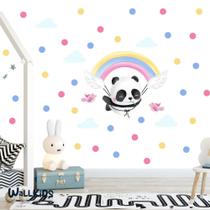 Adesivo kit infantil animal panda arco-íris