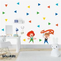 Adesivo kit infantil crianças ginástica e bambolê - Wallkids