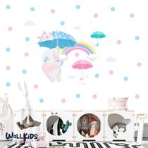 Adesivo kit infantil elefante coelho guarda-chuvas - Conspecto