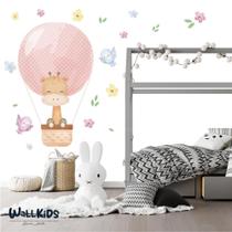 Adesivo Kit Infantil menina girafa balão flores