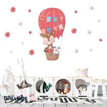 Adesivo Kit Infantil menino menina animal balão flores