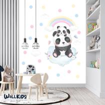 adesivo kit infantil panda arco-íris colorido