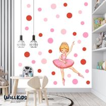 Adesivo kit infantil princesa bailarina aquarela rosa