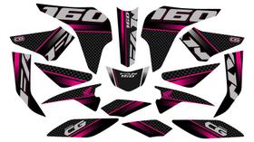 Adesivo Kit Personalizado Cg160 Fan Todos Os Anos Pink