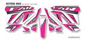 Adesivo Kit Personalizado Pink Com Branco Cg 160 Fan Ano 20