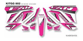 Adesivo Kit Personalizado Pink Com Branco Cg 160 Fan Ano 20 Adesivo Kit Personalizado Pink Com Branco Cg 160 Fan Ano 20