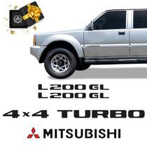 Adesivo L200 Gl 4x4 Turbo 2001/2002 Emblema Mitsubishi Preto
