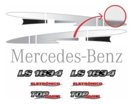 Adesivo Lateral Emblema Cinza compatível MB LS 1634 Adesivo Lateral Emblema Cinza compatível MB LS 1634