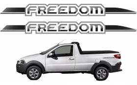 Adesivo Lateral Emblema Freedom Fiat Strada 2019/2020 Cinza