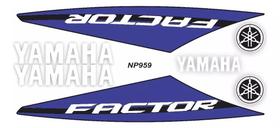 Adesivo Lateral Factor 125 2014 Yamaha Azul