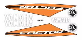 Adesivo Lateral Factor 125 2014 Yamaha Laranja