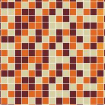 Adesivo Lavável Azulejo Pastilhas Em Tons De laranja marrom Bege E Branco Para Cozinha - Papel e Parede