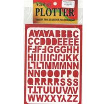 Adesivo Letras N 4 A-Z -Plotter na cor vermelho