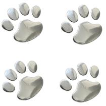 Adesivo LZLRUN 3D Dog Paw Footprint para carro (prata)