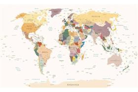 Adesivo Mapa Mundi Poster Parede Decorativo P63