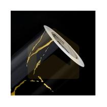 Adesivo Mármore Preto c/ Dourado.