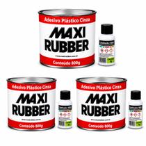 Adesivo Massa Plástica Cinza Funilaria Maxi Rubber 800g 3UN Adesivo Massa Plástica Cinza Funilaria Maxi Rubber 800g 3UN