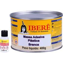 Adesivo massa plastica com catalizador 400g branco ibere - IBERÊ