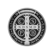 Adesivo Medalha de São Bento Preto e Branco Resinado 7 cm Adesivo Medalha de São Bento Preto e Branco Resinado 7 cm