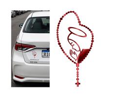 Adesivo nossa senhora vinil transparente carros cor clara Cor:Vermelho Adesivo nossa senhora vinil transparente carros cor clara Cor:Vermelho