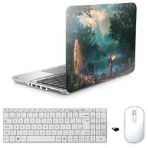 Adesivo Notebook 14" Bruxa Teclado Mouse Branco