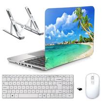 Adesivo Notebook 15" Praia/Sup/Tecl/Mouse Branco