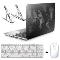 Adesivo Notebook 17" Mapa Mundi/Sup/Tecl/Mouse Branco