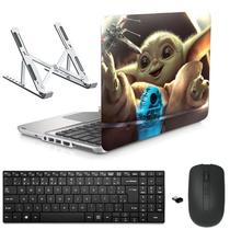 Adesivo Notebook 17" Yoda/Sup/Tecl/Mouse Pret