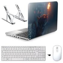 Adesivo Notebook Asus 14" Gato B2/Sup/Tecl/Mou Branco