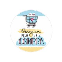 Adesivo Obrigada Pela Compra 4x4cm Brilho 100 Unidades Adesivo Obrigada Pela Compra 4x4cm Brilho 100 Unidades