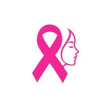 Adesivo Outubro Rosa Laço com Rosto Feminino (48cm Parede/Clínica)