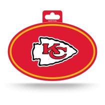 Adesivo oval Rico Industries Kansas City Chiefs 8,89 x 12,7 cm